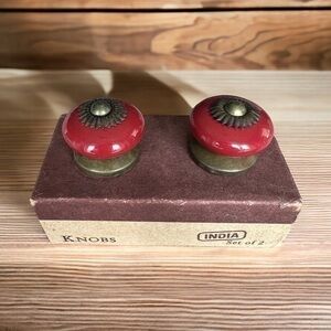 NIB World Market Knobs - India - Red